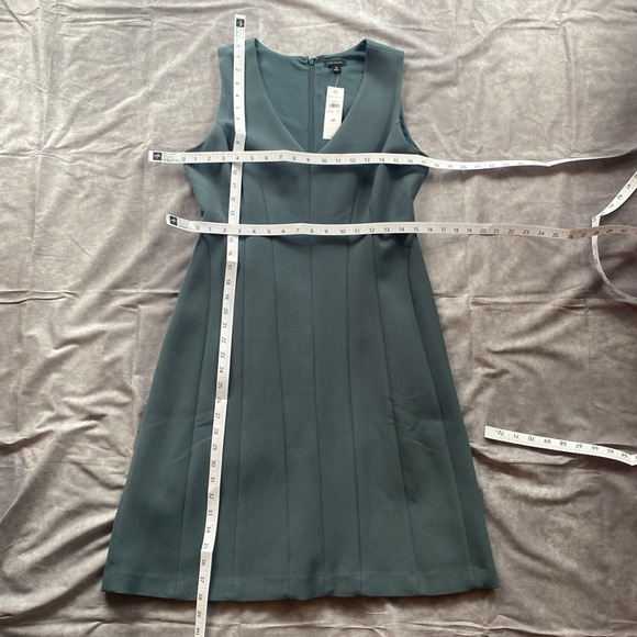 Ann Taylor slate blue dress with flare. - Picture 3 of 7